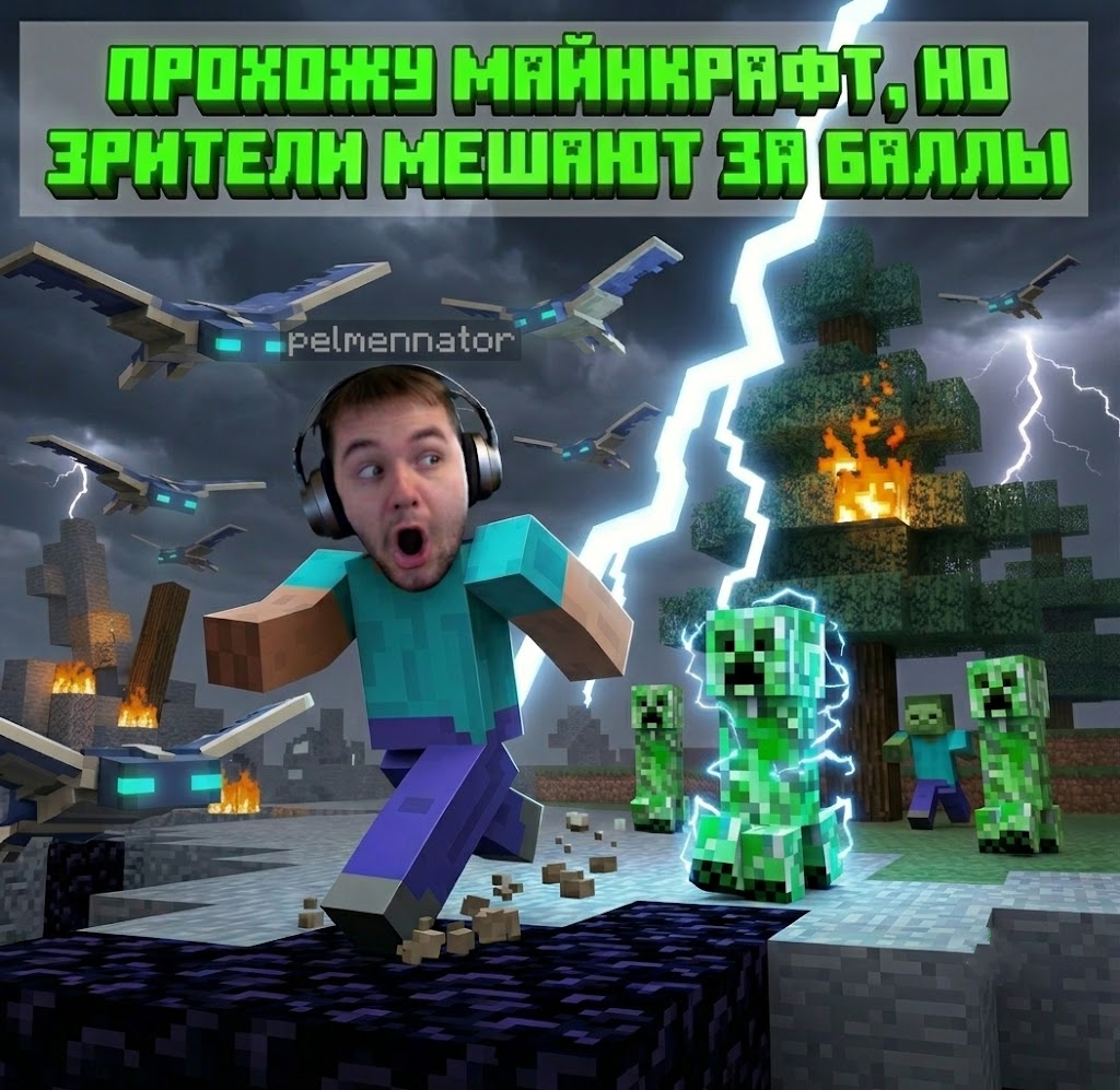 Чат мешает стримеру пройти майнкрафт